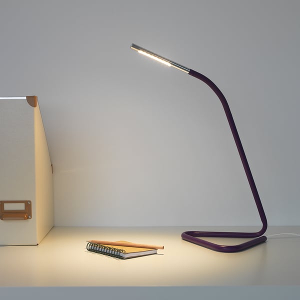 HÅRTE LED work lamp - lilac, silver-colour - IKEA