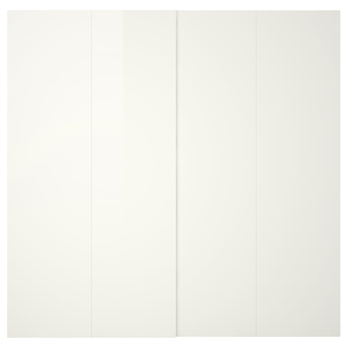 HASVIK Pair of sliding doors, highgloss white, 200x201 cm IKEA