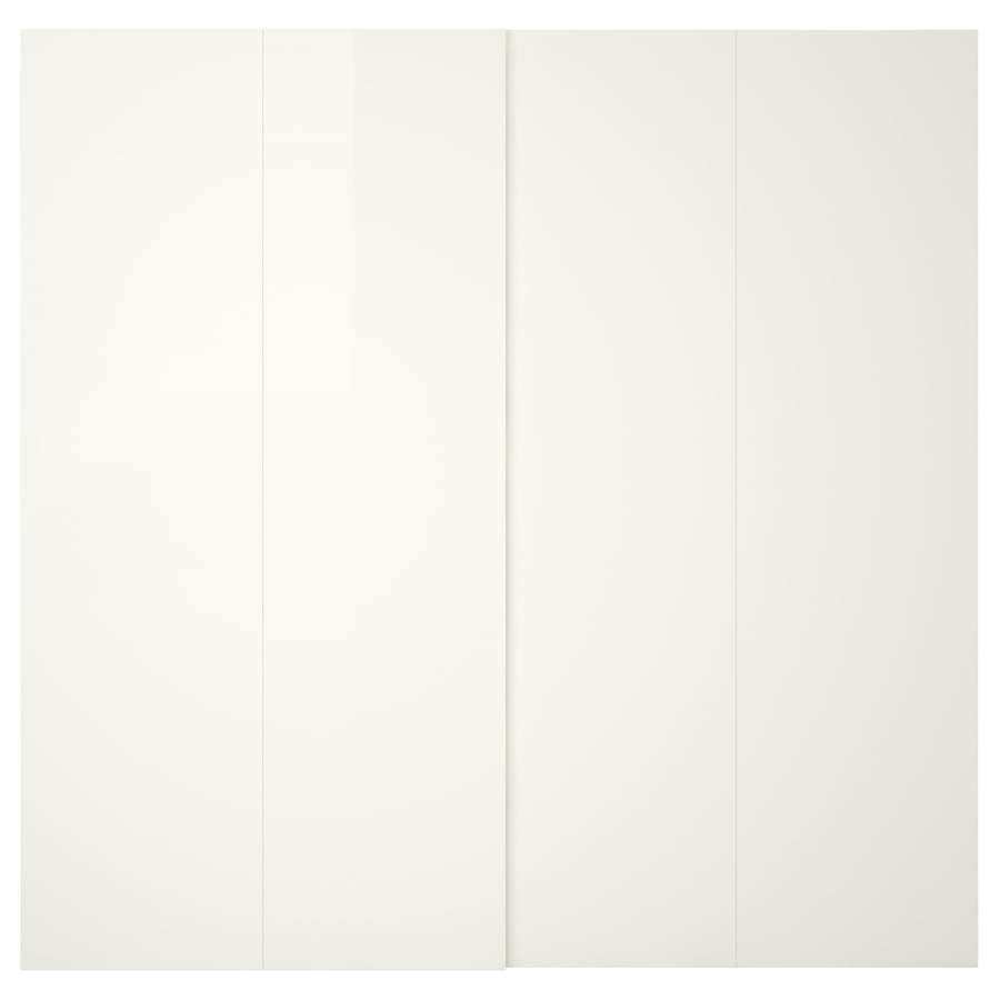 HASVIK pair of sliding doors, highgloss white, 200x201 cm IKEA