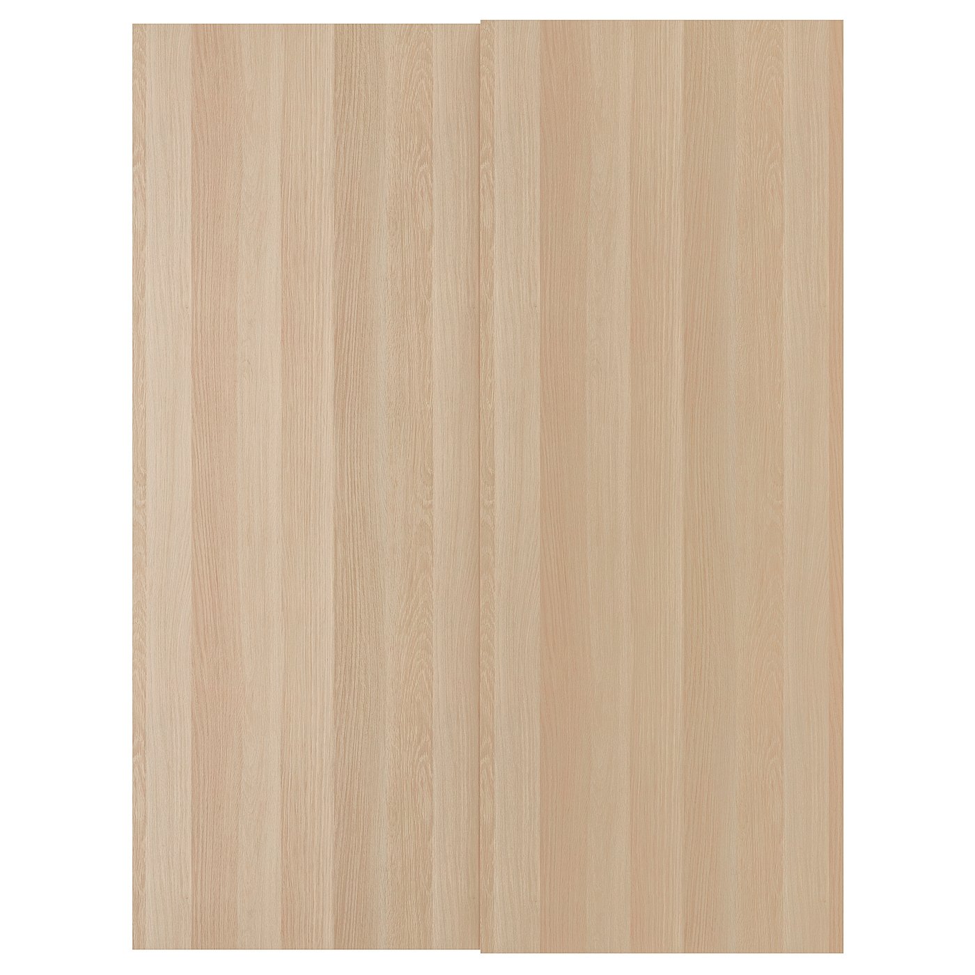 HASVIK Pair of sliding doors - white stained oak effect 150x201 cm