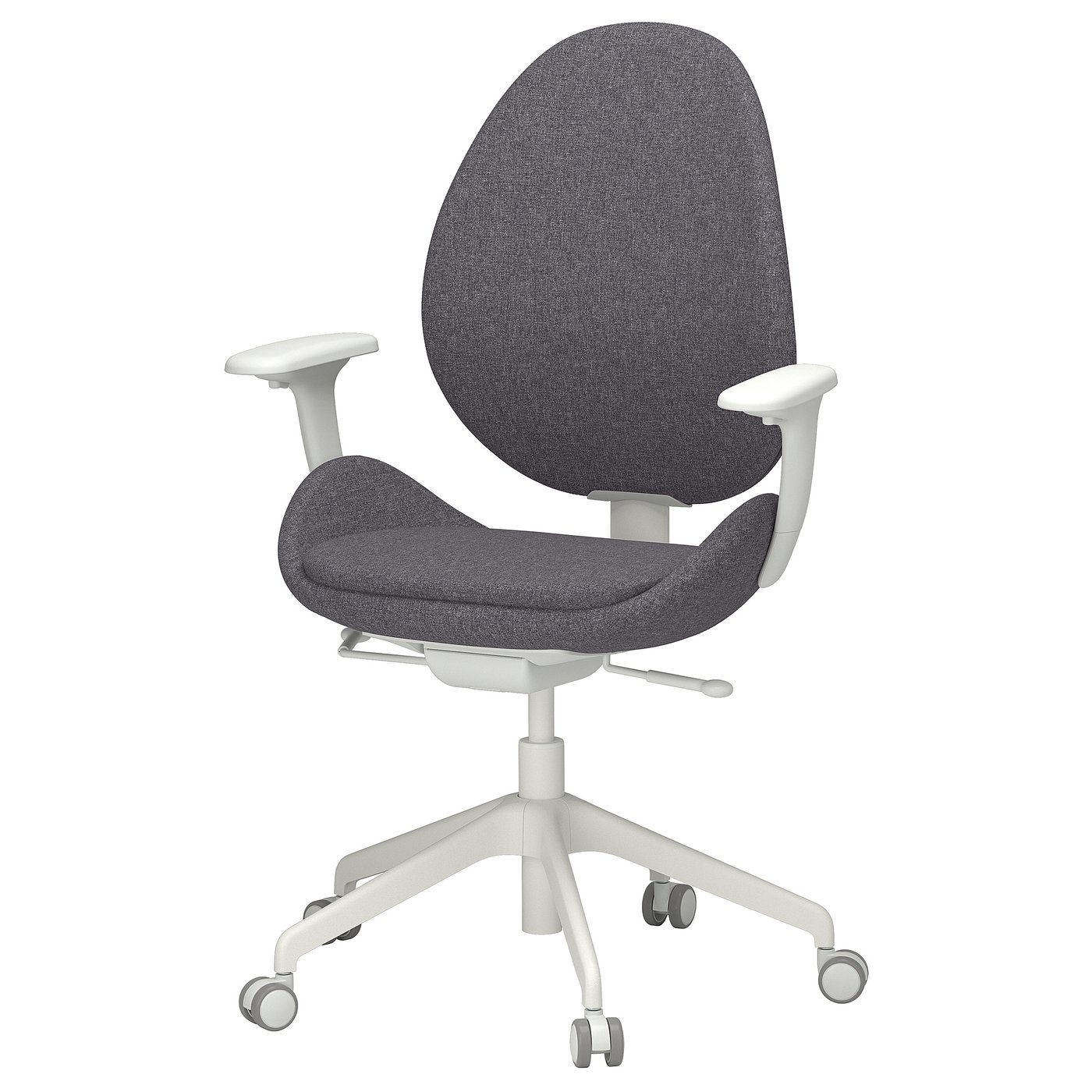 IKEA HATTEFJÄLL ハッテフィェル オフィスチェア アームレスト付き HATTEFJÄLL office chair with armrests, Gunnared medium grey/white