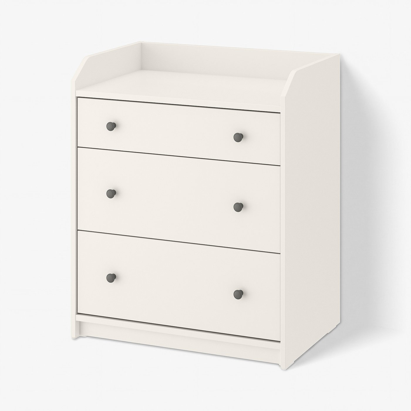 HAUGA Chest of 3 drawers, white, 70x46x84 cm