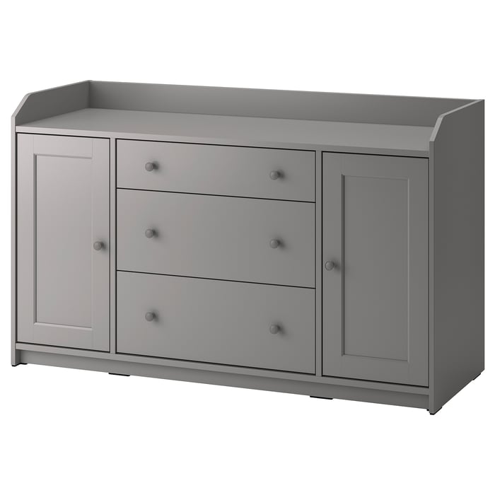 HAUGA sideboard, grey, 140x84 cm IKEA