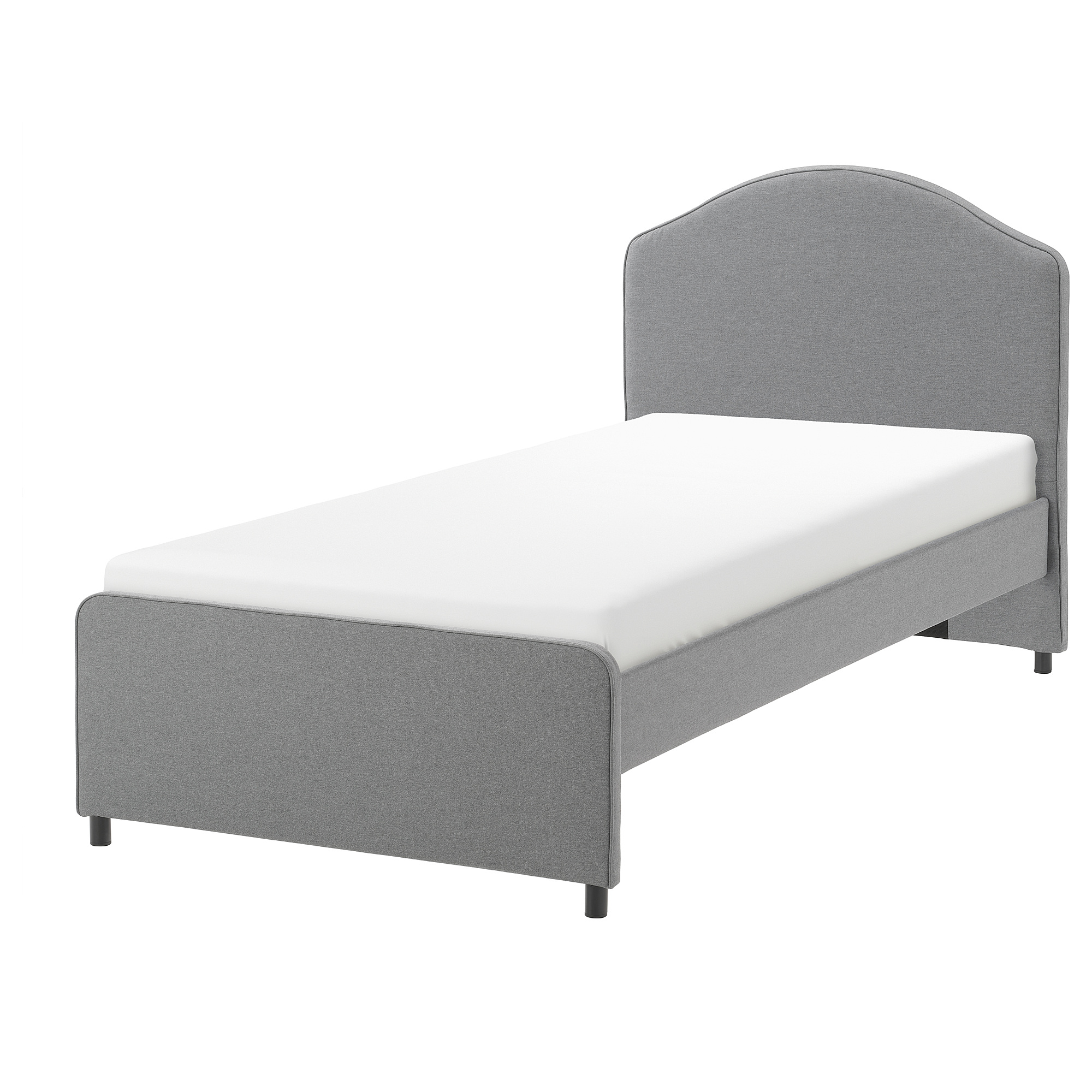 HAUGA Upholstered bed frame, Vissle grey, Standard Single IKEA