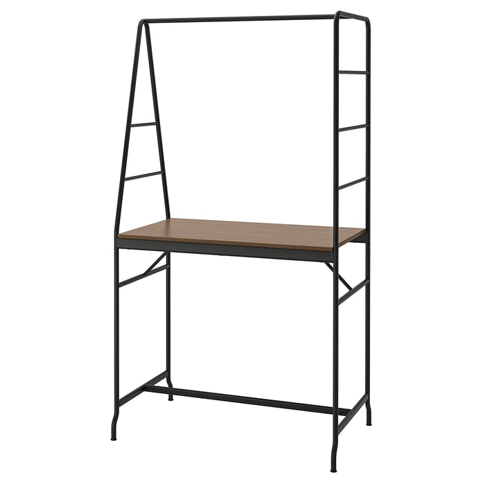 HÅVERUD dining table with storage ladder, black IKEA