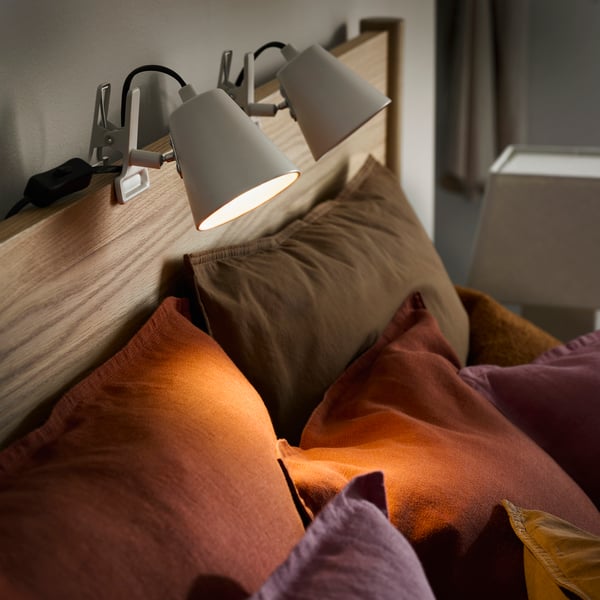 HAVSSALLAD Clamp spotlight, white