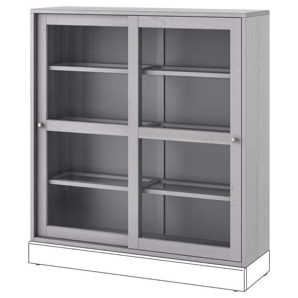 HAVSTA Glass-door cabinet - grey - IKEA