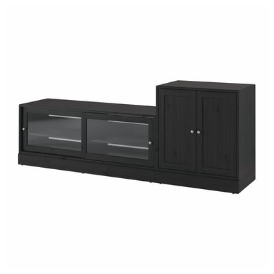 HAVSTA TV storage combination, black, 241x47x89 cm