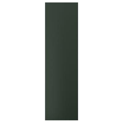 A single dark green rectangular kitchen cabinet door.