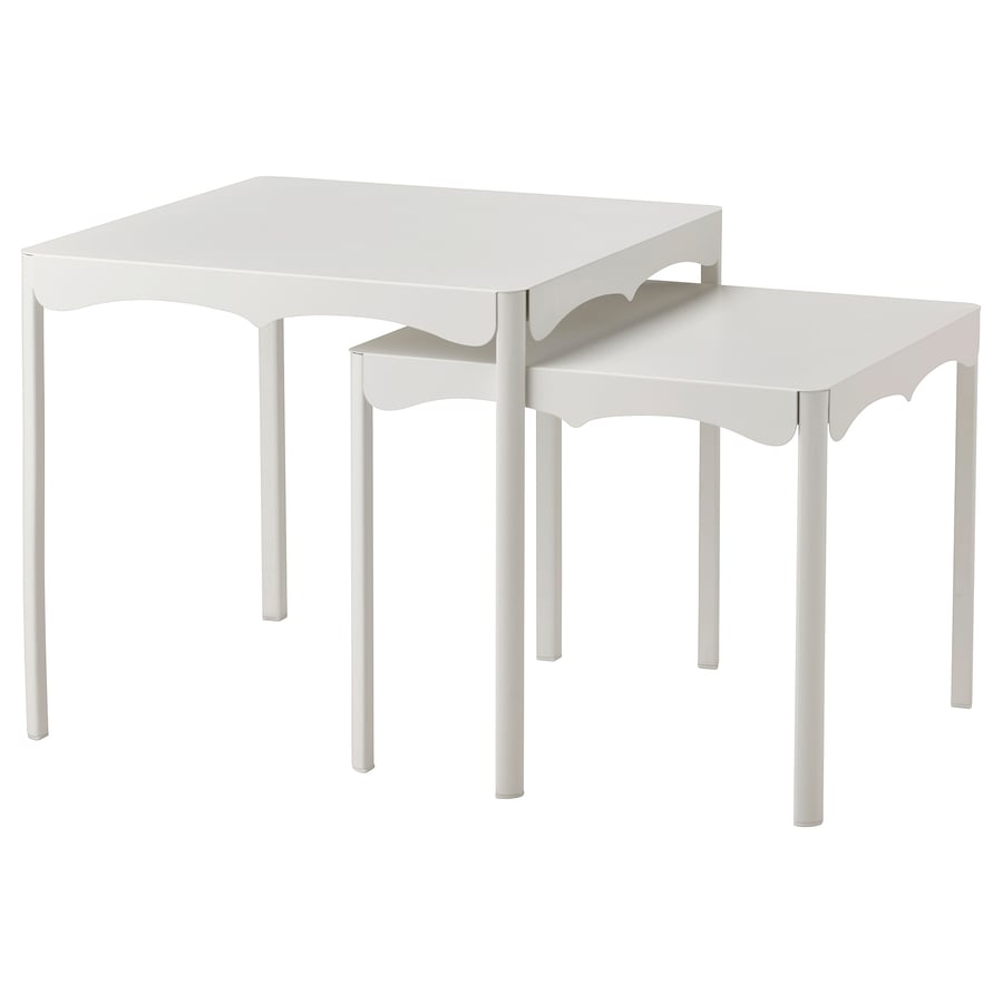HEMBJUDEN Nest of tables, set of 2, white IKEA