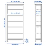 HEMNES Bookcase, black-brown/light brown, 90x197 cm