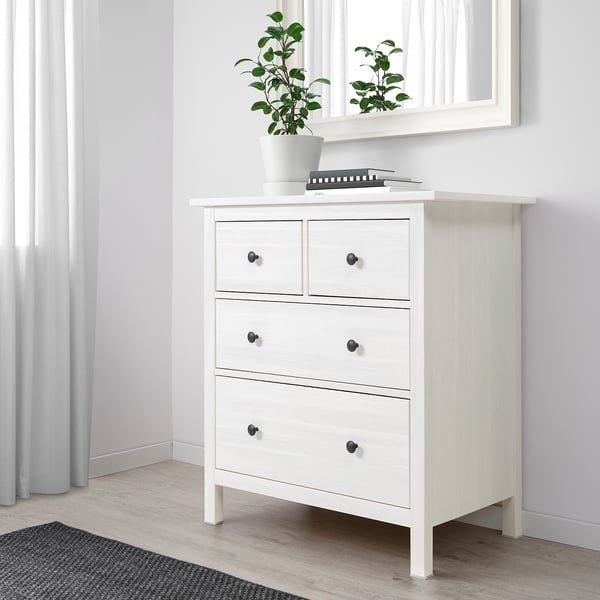 Hemnes Chest Of 4 Drawers White Stained Ikea