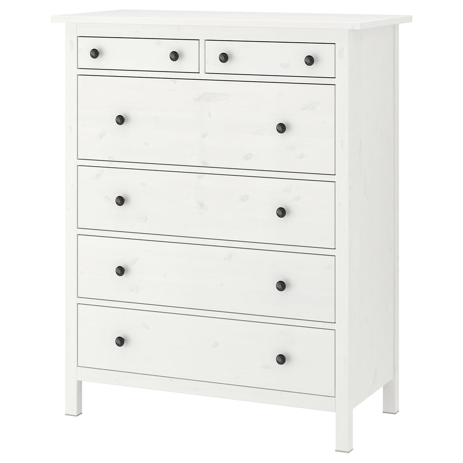 HEMNES white stain, Chest of 6 drawers, 108x131 cm IKEA