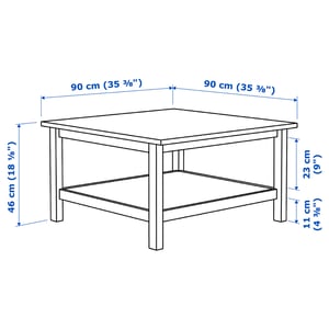 HEMNES white stain, light brown, Coffee table, 90x90 cm - IKEA