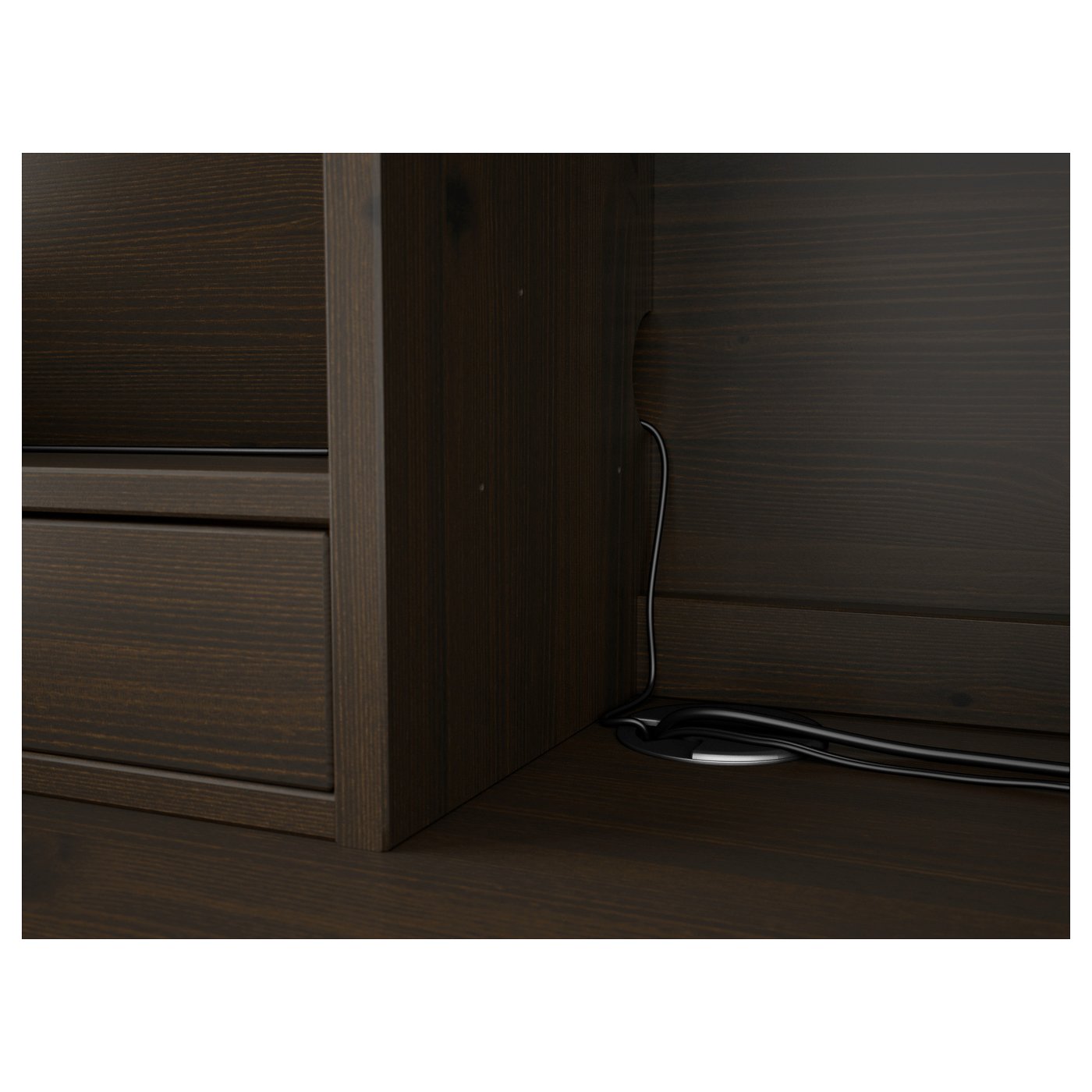 HEMNES blackbrown, Desk with addon unit, 155x137 cm IKEA