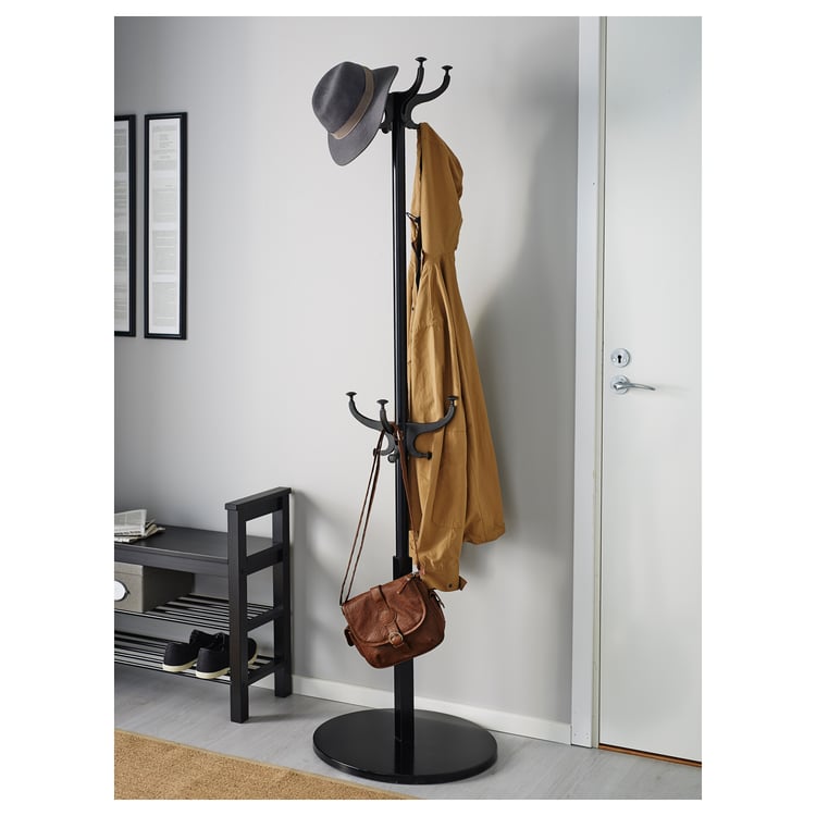HEMNES hat and coat stand, black, 185 cm IKEA