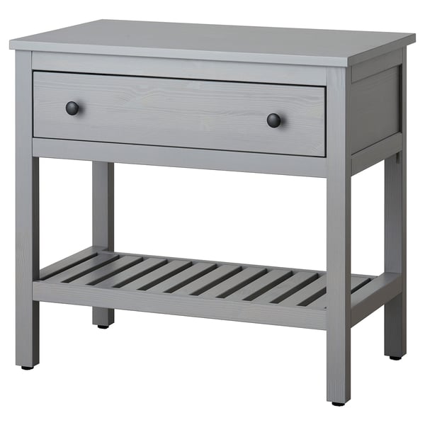 HEMNES Open wash-stand with 1 drawer, grey, 82x48x76 cm