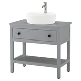 HEMNES / TÖRNVIKEN Open wsh-stnd w drw/wash-basin/tap, grey, 82x48x90 cm