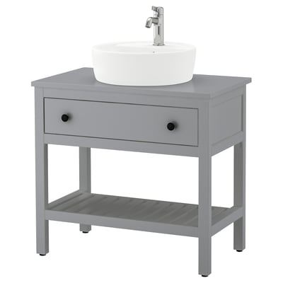HEMNES / TÖRNVIKEN Open wsh-stnd w drw/wash-basin/tap, grey, 82x48x90 cm