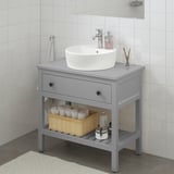 HEMNES / TÖRNVIKEN Open wsh-stnd w drw/wash-basin/tap, grey, 82x48x90 cm
