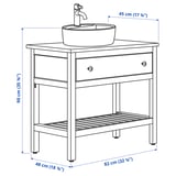 HEMNES / TÖRNVIKEN Open wsh-stnd w drw/wash-basin/tap, grey, 82x48x90 cm