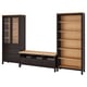 HEMNES TV storage combination, black-brown/light brown clear glass, 326x197 cm