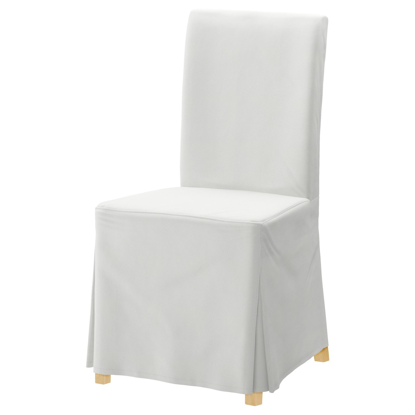 HENRIKSDAL Chair with long cover Birch/blekinge white IKEA