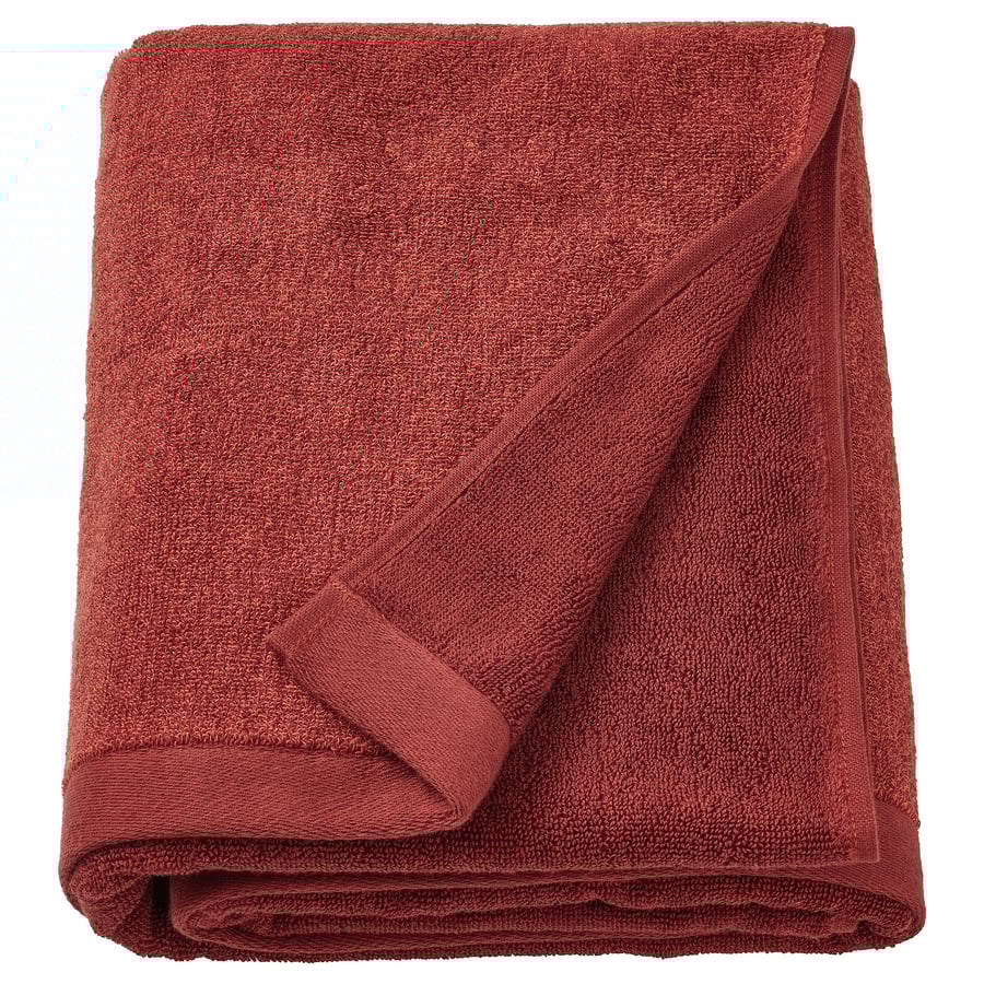 HIMLEÅN Bath sheet, brownred/mélange, 100x150 cm IKEA