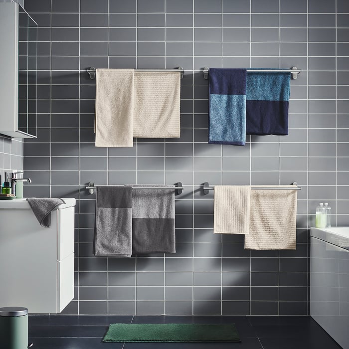 HIMLEÅN bath towel, dark grey/mélange, 70x140 cm IKEA
