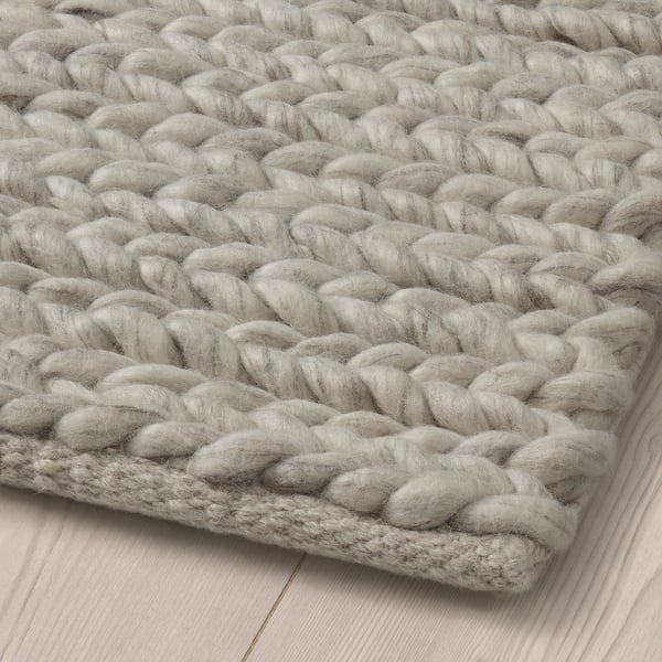 HJORTSVANG Rug, handmade/off-white, 160x230 cm
