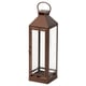 HÖSTAGILLE Lantern for pillar candle, in/out, copper-colour, 43 cm