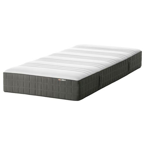 HÖVÅG medium firm, dark grey, Pocket sprung mattress, Standard Single