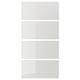 Option: HOKKSUND 4 panels for sliding door frame, high-gloss light grey, 100x201 cm