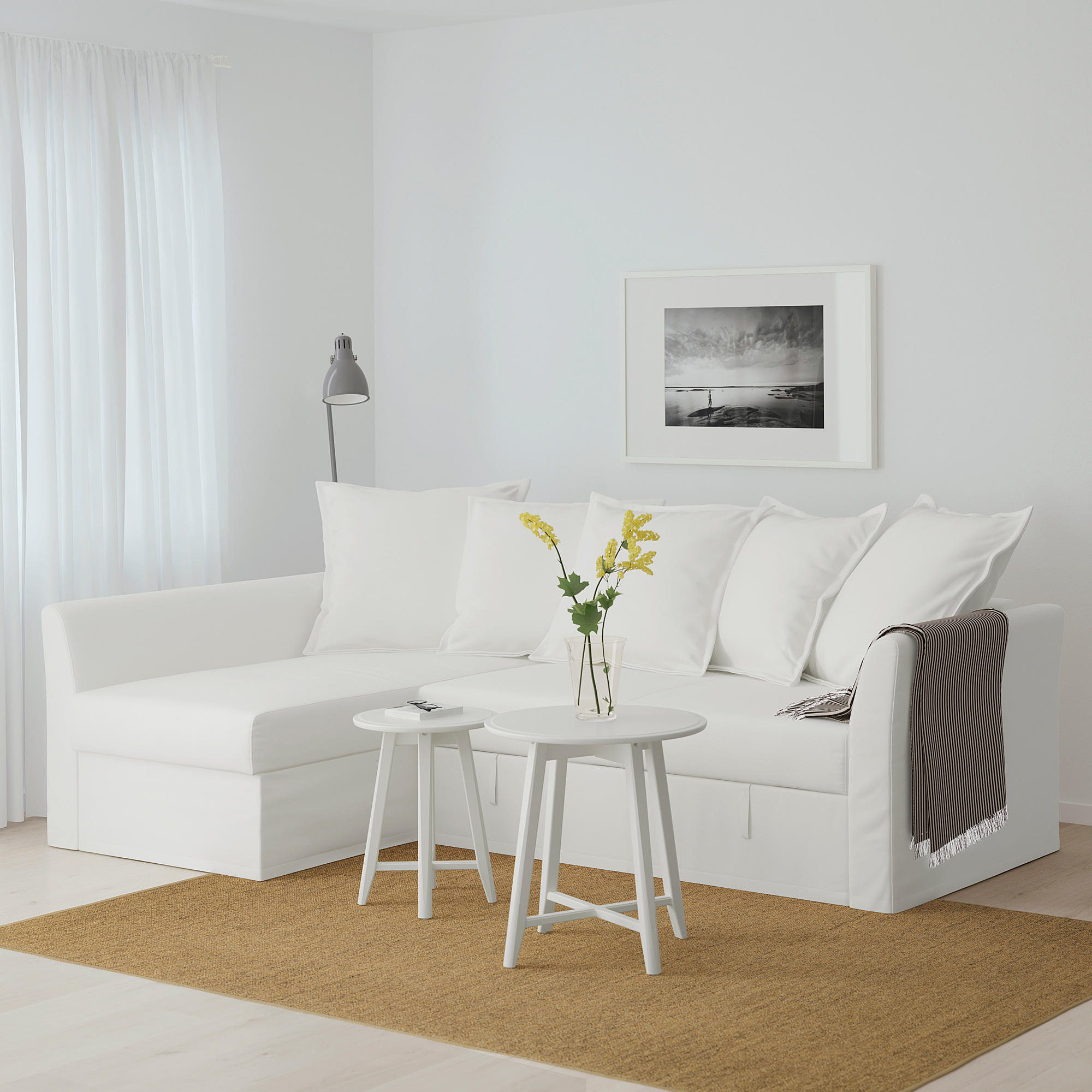 HOLMSUND Gräsbo white, Corner sofabed IKEA