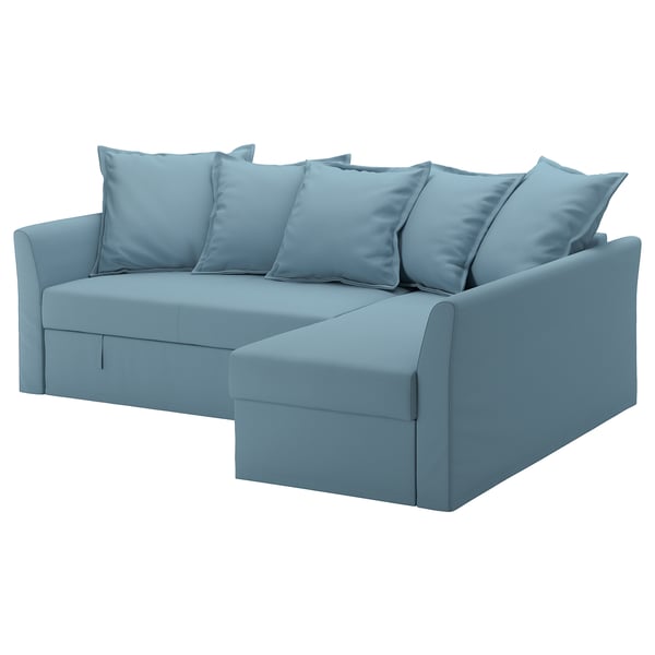 Holmsund Grasbo Light Blue Corner Sofa Bed Ikea