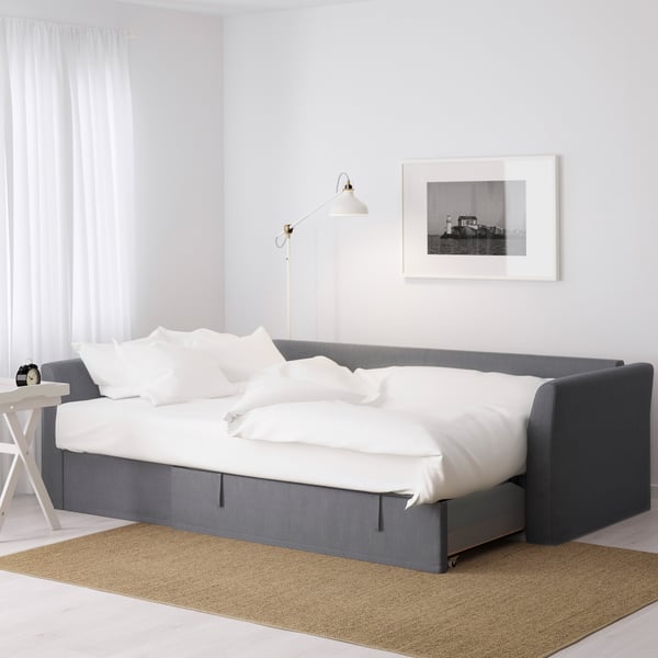 HOLMSUND Nordvalla medium grey, Corner sofa-bed - IKEA