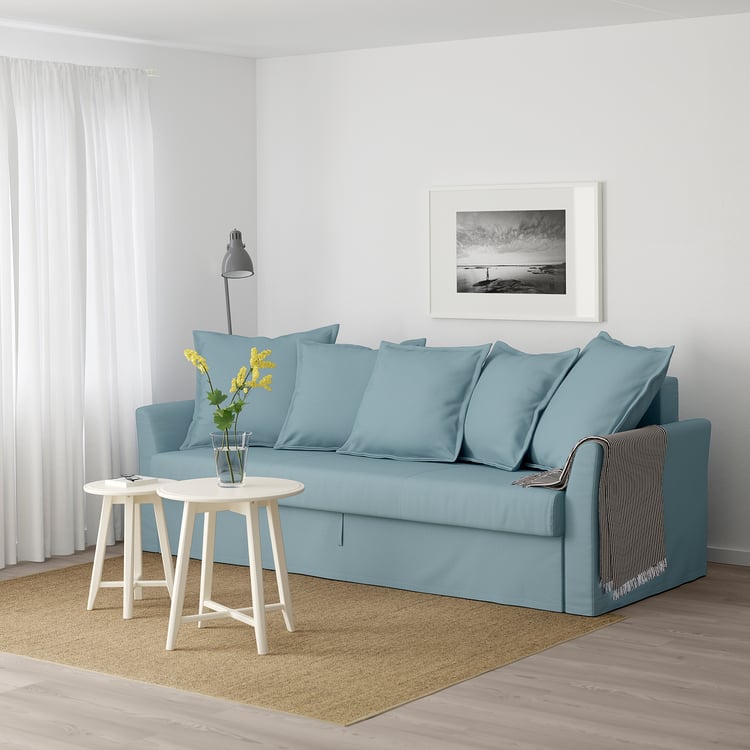 HOLMSUND Threeseat sofabed cover, Gräsbo light blue IKEA