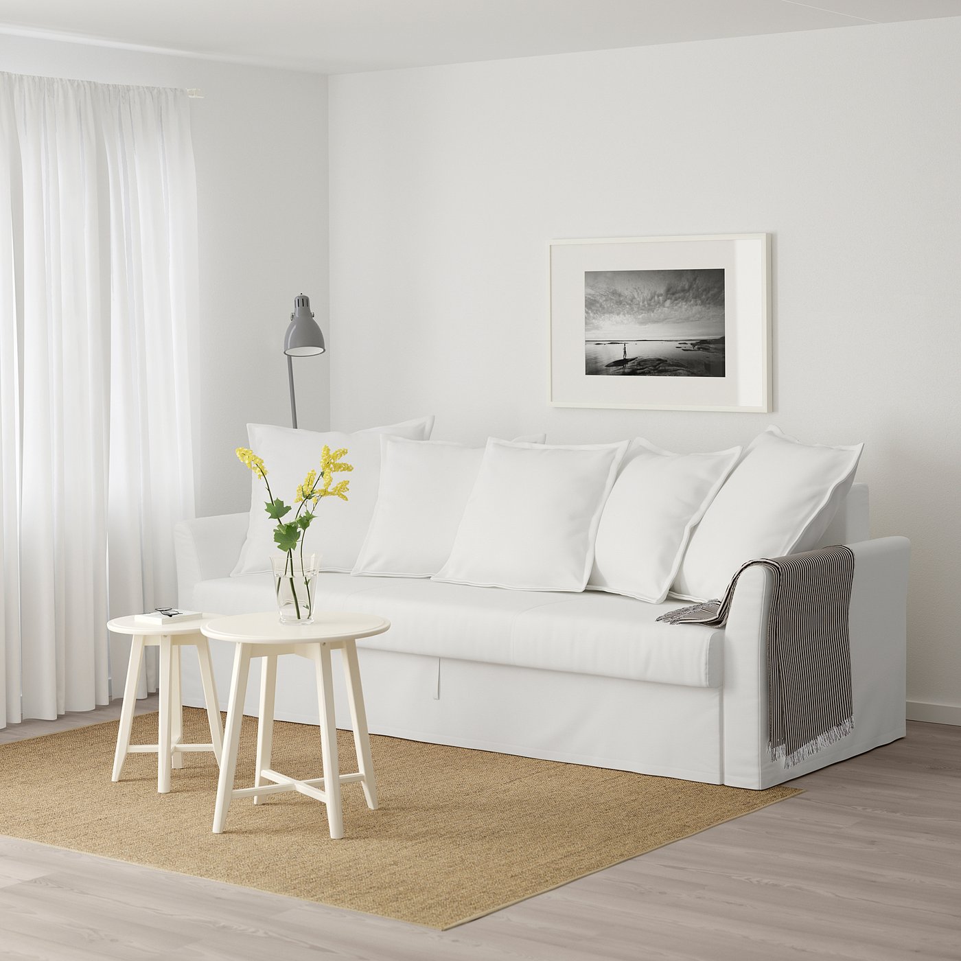 HOLMSUND Threeseat sofabed, Gräsbo white IKEA