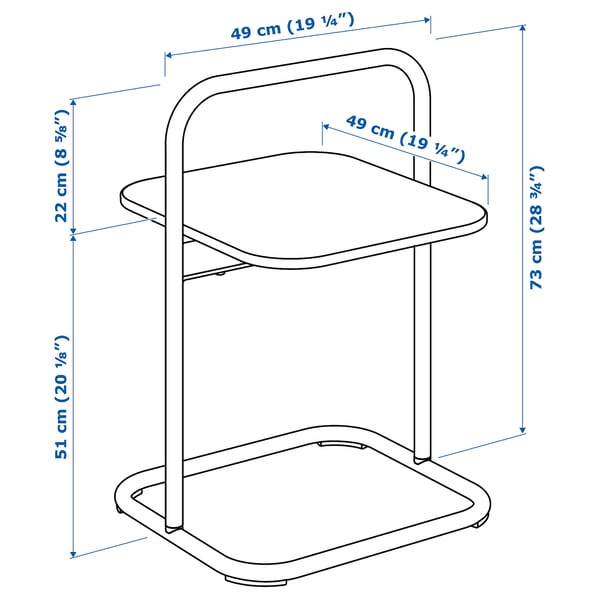 HUSARÖ dark grey, Side table, outdoor, 49x49 cm IKEA