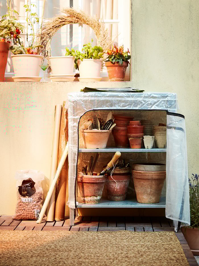 HYLLIS shelving unit with cover, transparent, 60x27x74 cm IKEA