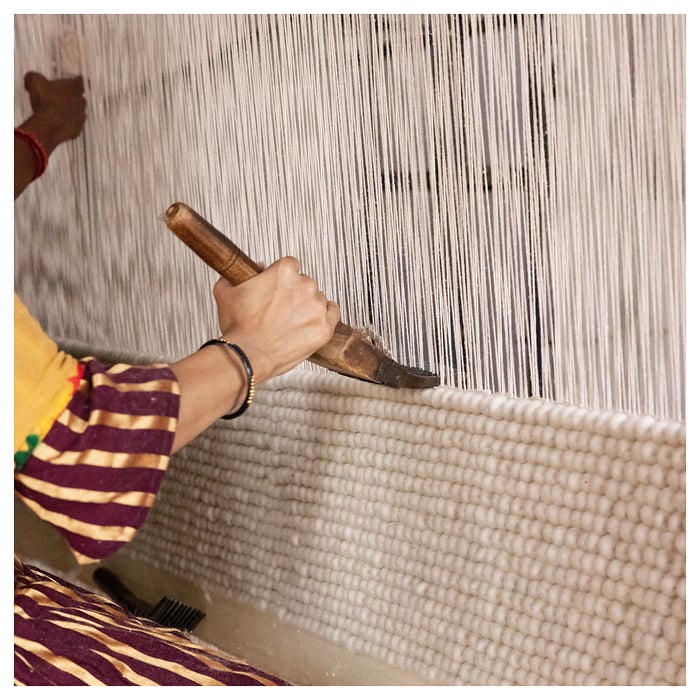 IBSKER offwhite handmade offwhite, Rug IKEA