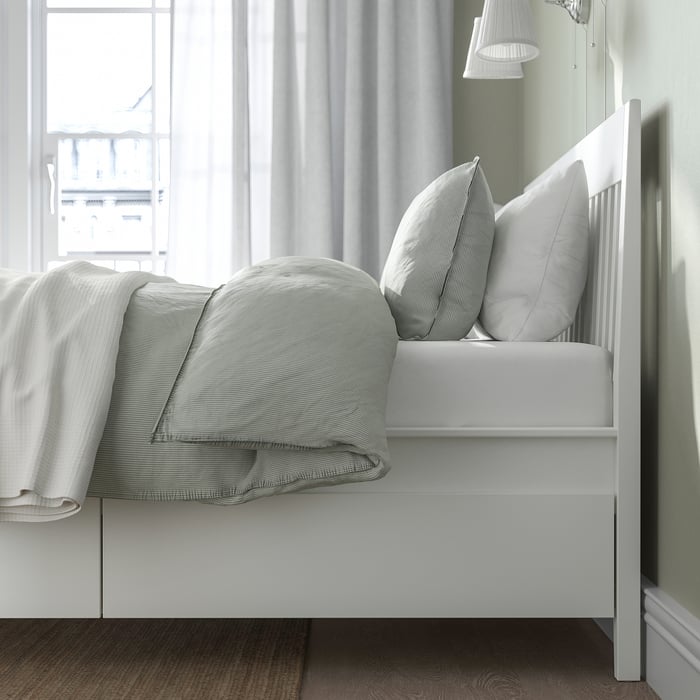 IDANÄS White, king bed frame with storage IKEA