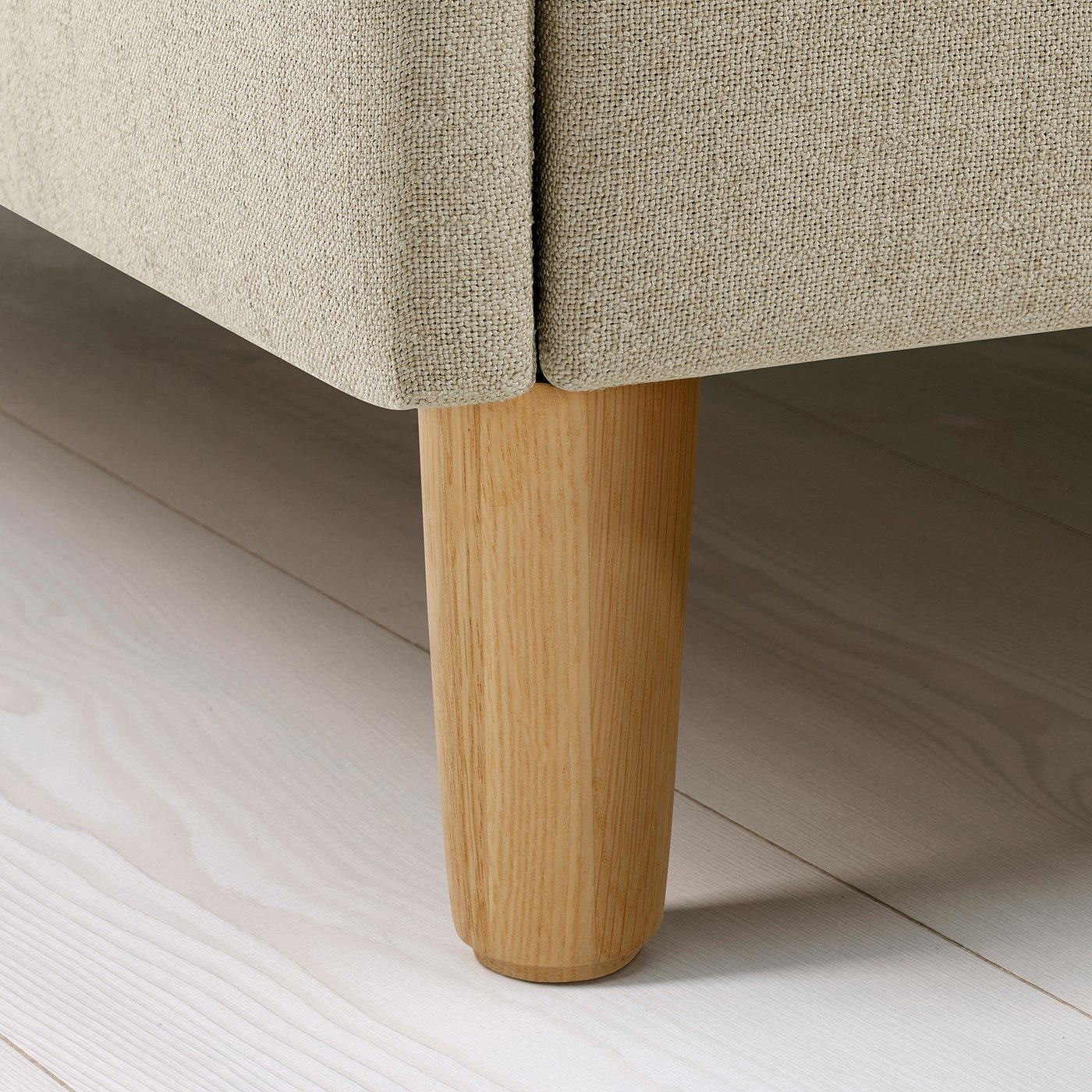 IDANÄS Upholstered storage bed - Naggen beige Standard King