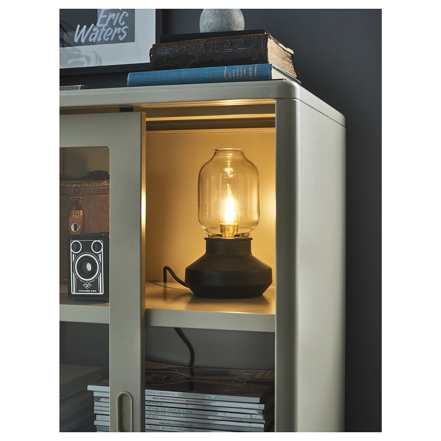 IDÅSEN beige, with sliding glass doors, 120x140 cm IKEA