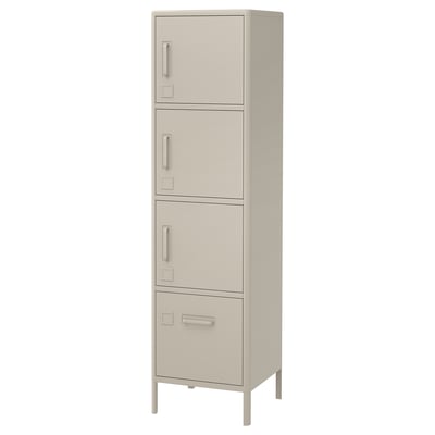 IDÅSEN High cabinet with smart lock, beige, 45x172 cm
