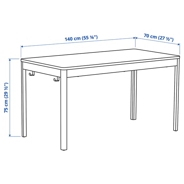 IDÅSEN Table, brown/beige, 140x70x75 cm