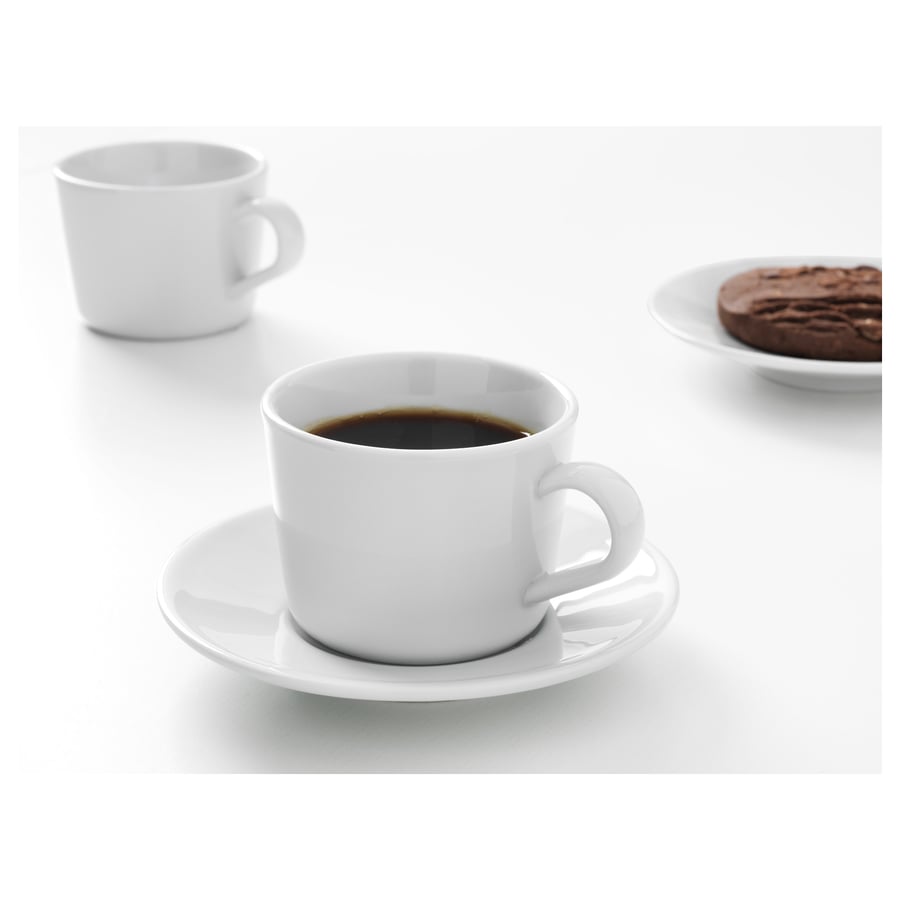 IKEA 365+ cup with saucer, white, 13 cl IKEA