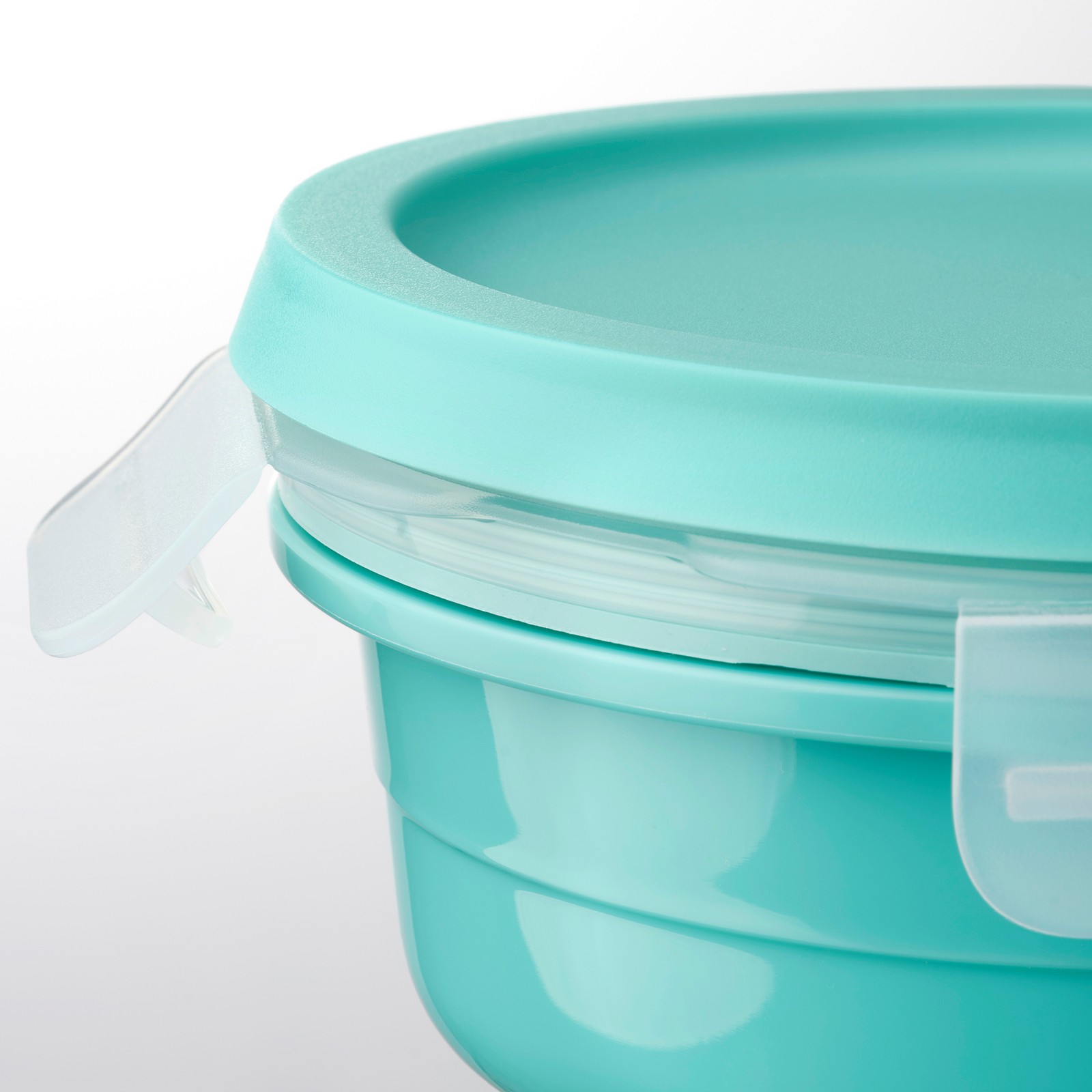 IKEA 365+ Lunch box with dry food compartment, round turquoise, 450 ml