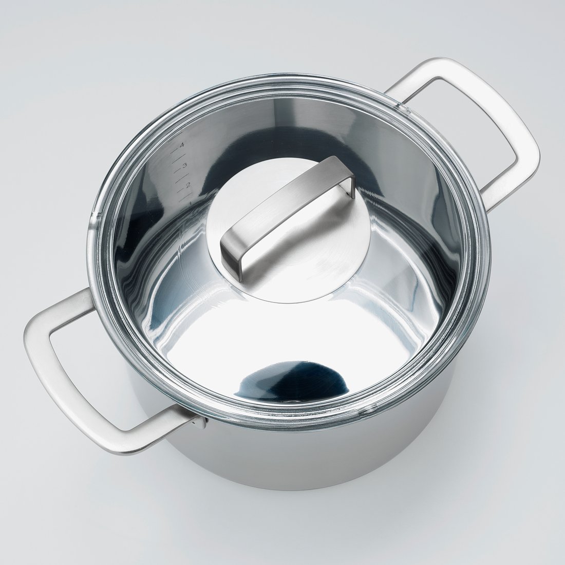 IKEA 365+ stainless steel, glass, Pot with lid, Height 16 cm IKEA