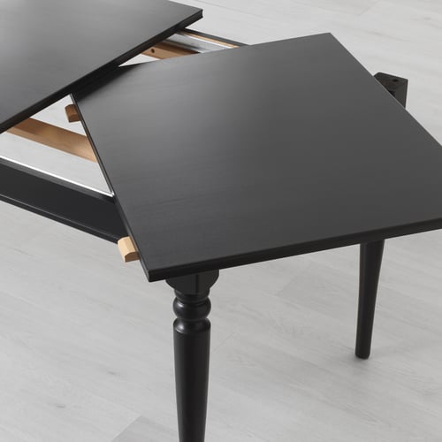 INGATORP black, extendable dining table, Length 155 cm IKEA